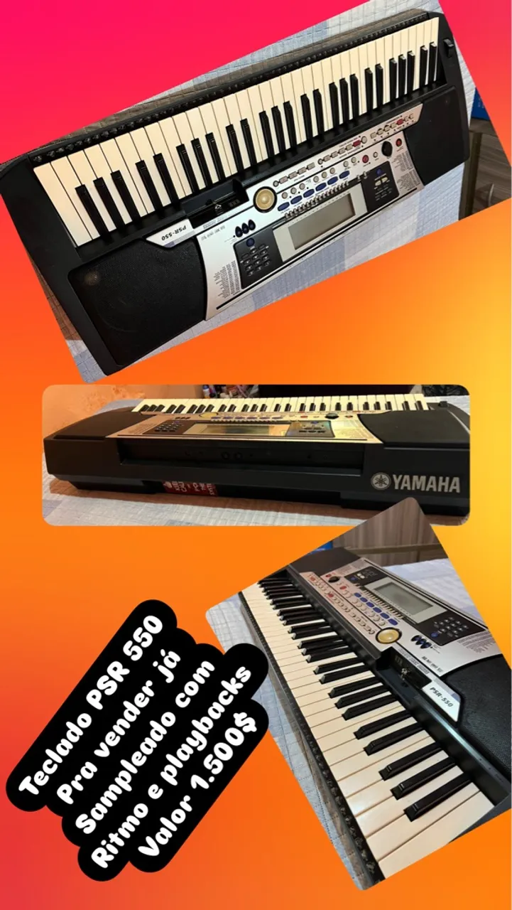 Teclado Yamaha PSR-550 com Ritmos e Playbacks
