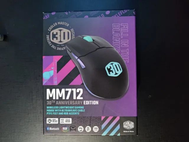 Mouse sem fio Cooler Master Mm712 Rgb, Edição especial 30 anos, 19.000dpi Preto (LACRADO)