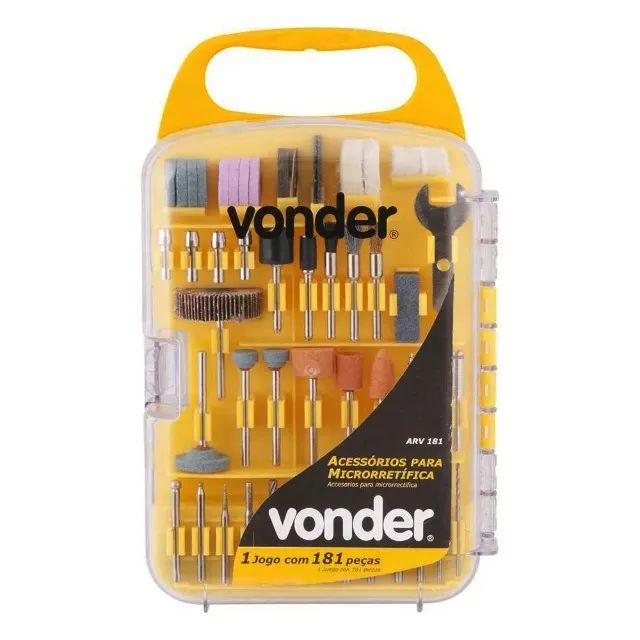 Jogos de Acessórios Para Micro Retifica Com 181 Pçs ARV181 Vonder - Foto 2