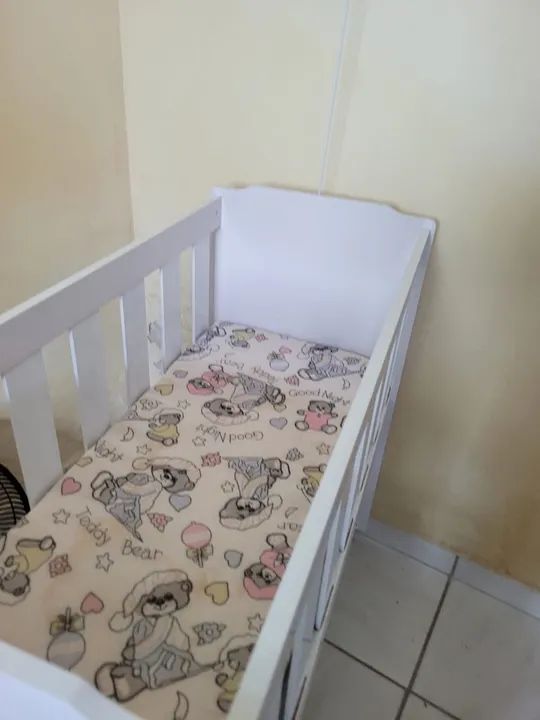 Mine Berço de madeira branco com mosquiteiro - Foto 3