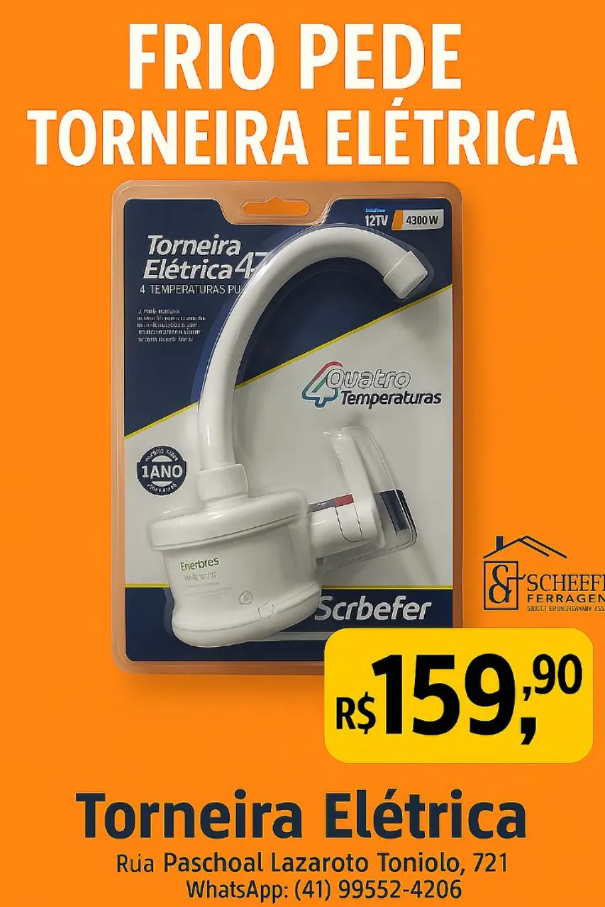 Torneira Elétrica 4 Temperaturas - Promoção!