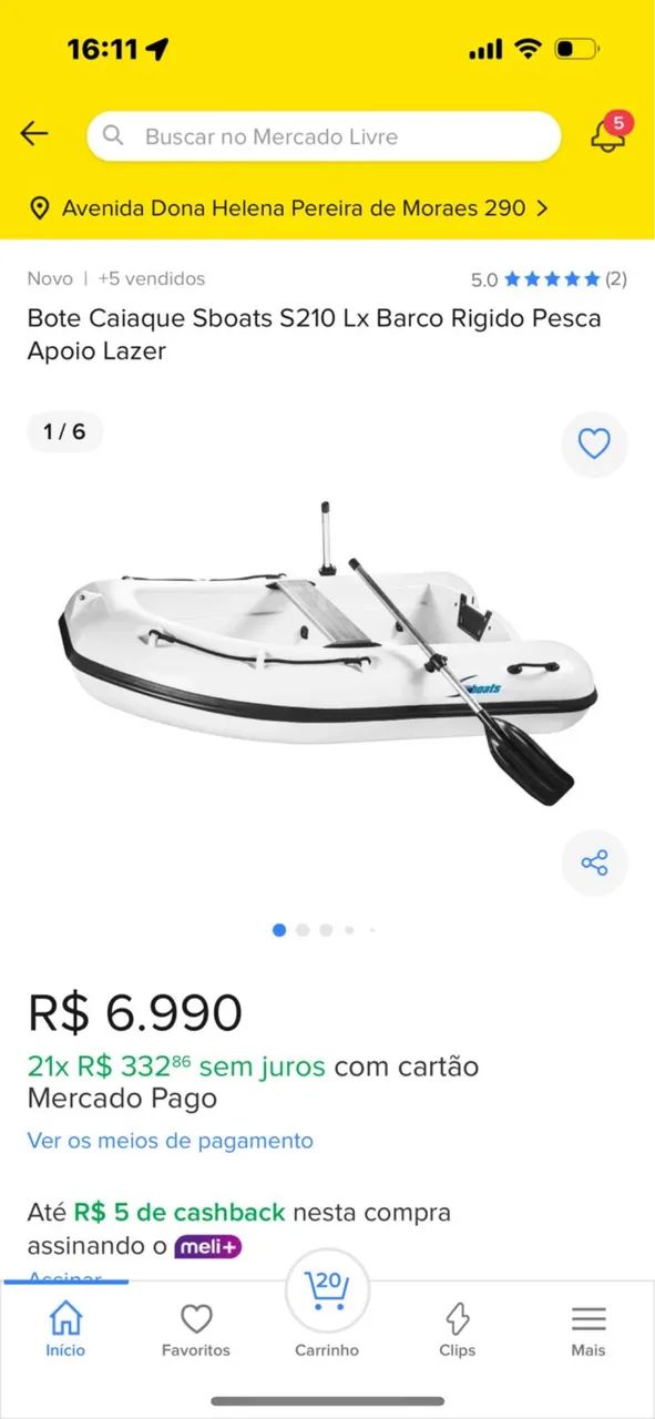 Motor 5hp mecruiser bote de apoio rígido  - Foto 7