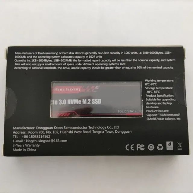 SSD NVME PCIe 3.0 KINGCHUXING 1 TB 3200 MB/s - Foto 2