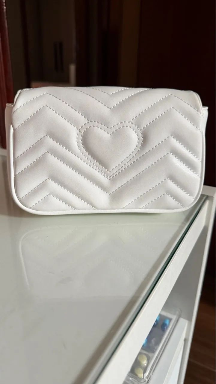 Bolsa transversal feminina courino branca - Foto 2