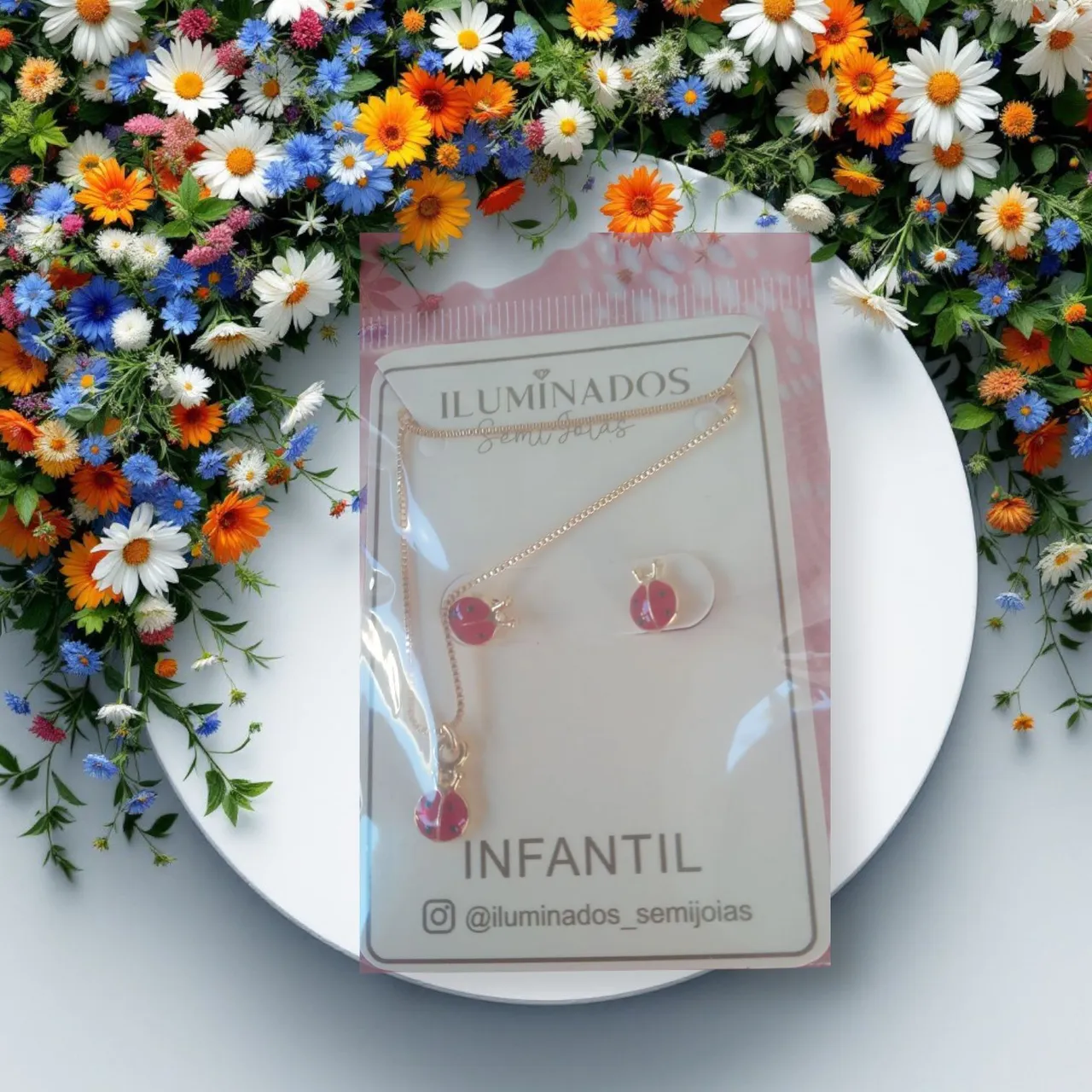 Conjunto Infantil Ladybug Semijoia