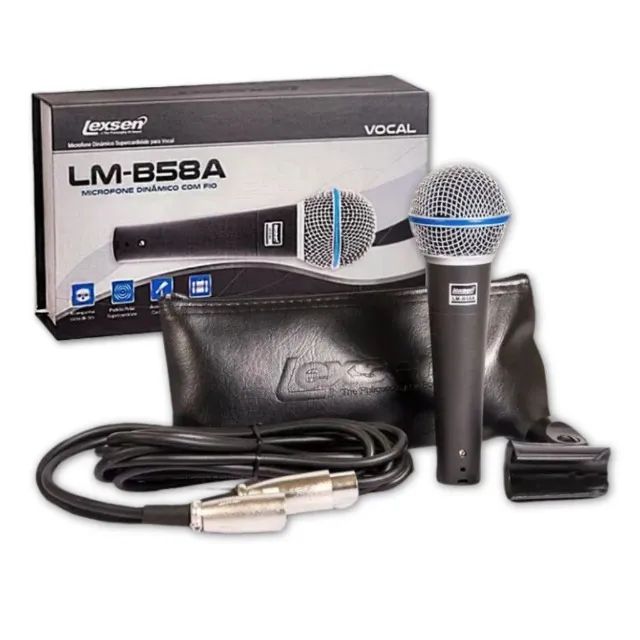 MICROFONE DINÂMICO PROFISSIONAL LEXSEN LM-B58A 