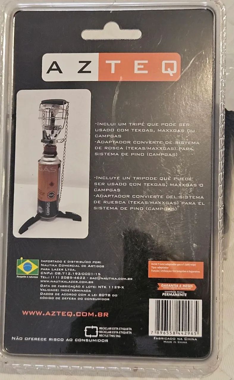 Kit Gás da marca Azteq - conversor de entrada para cartuchos de gás.  - Foto 2