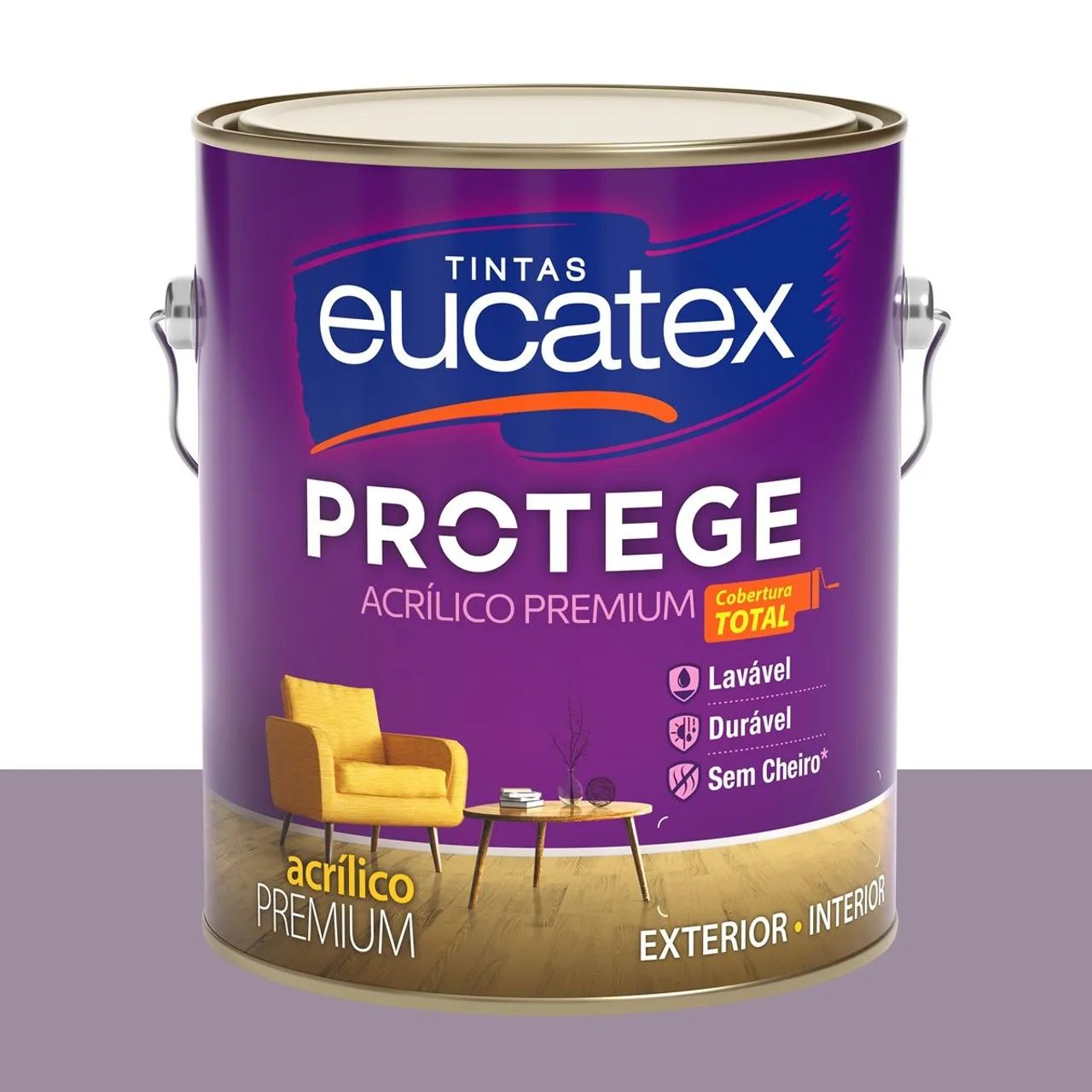 Tinta Acrílica Acetinada Eucatex Chiclete de Uva 3,2 L