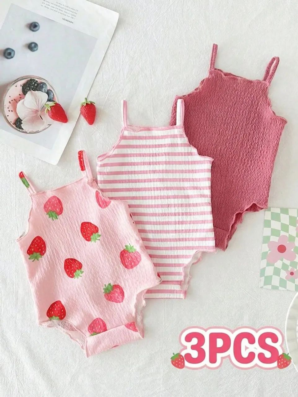 Kit 3 bodys de bebê 
