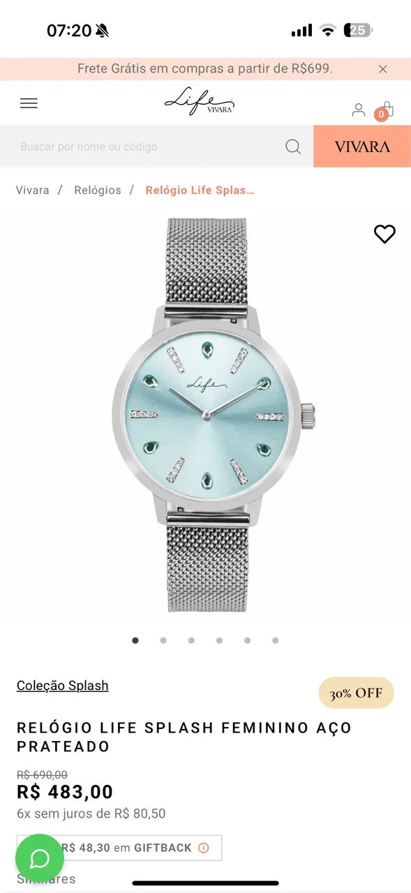 RELÓGIO LIFE VIVARA