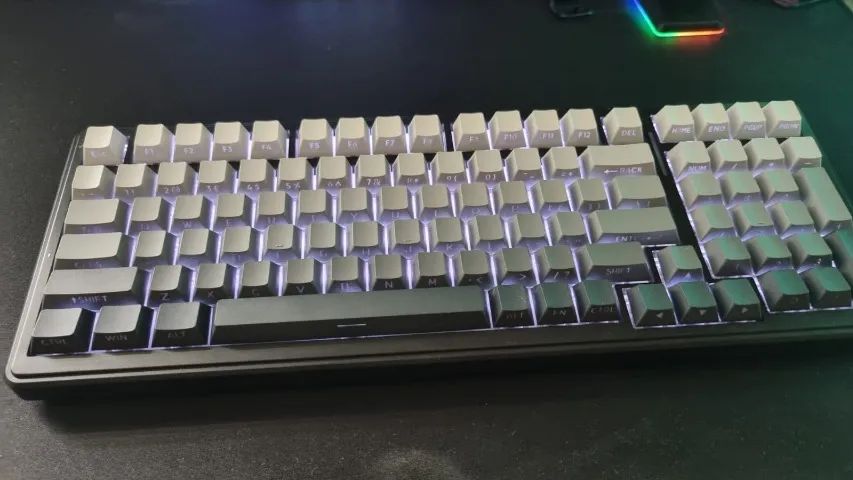 Keycaps PBT Double Shot Cinza/Preto - Foto 3