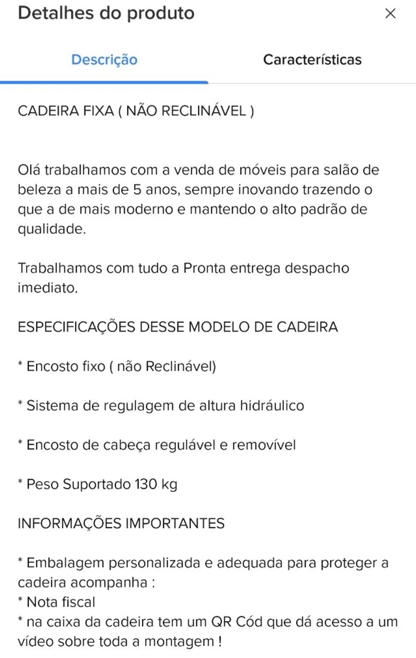 Cadeira hidráulica para cabeleireira  - Foto 3