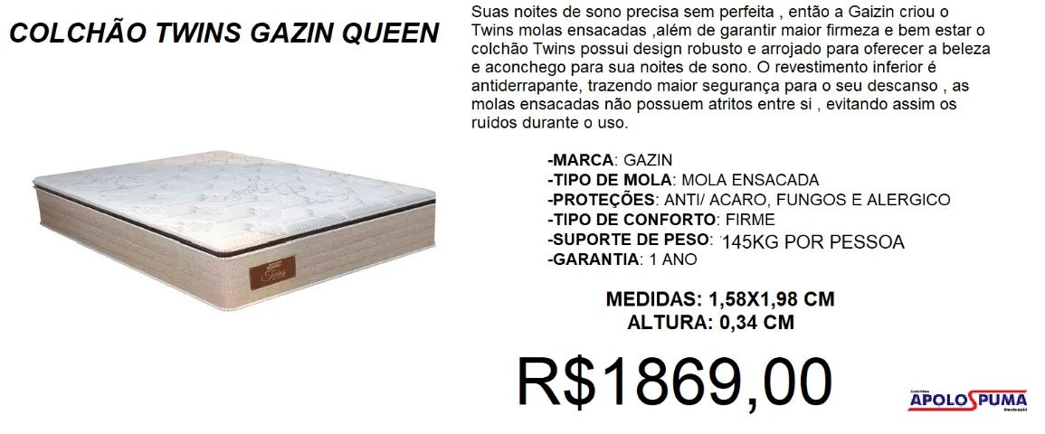 Colchão queen molas de alta qualidade - temos a pronta entrega 