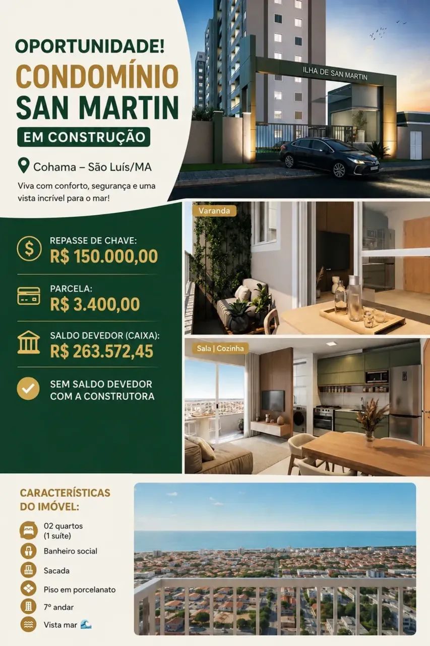 Repasse de Apartamento em Construção Cohama - Foto 3
