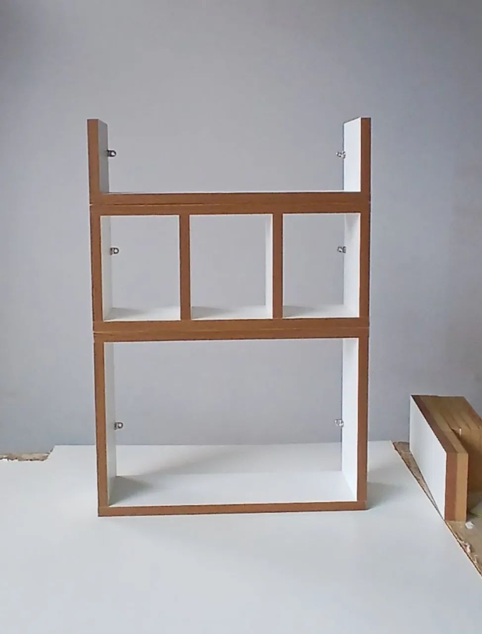 White Niche Kits with Wooden-Style Edges
