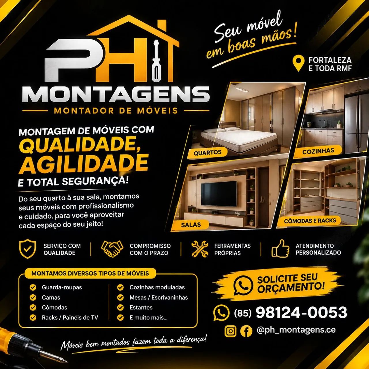 Serviços de montagem e desmontagem de móveis 