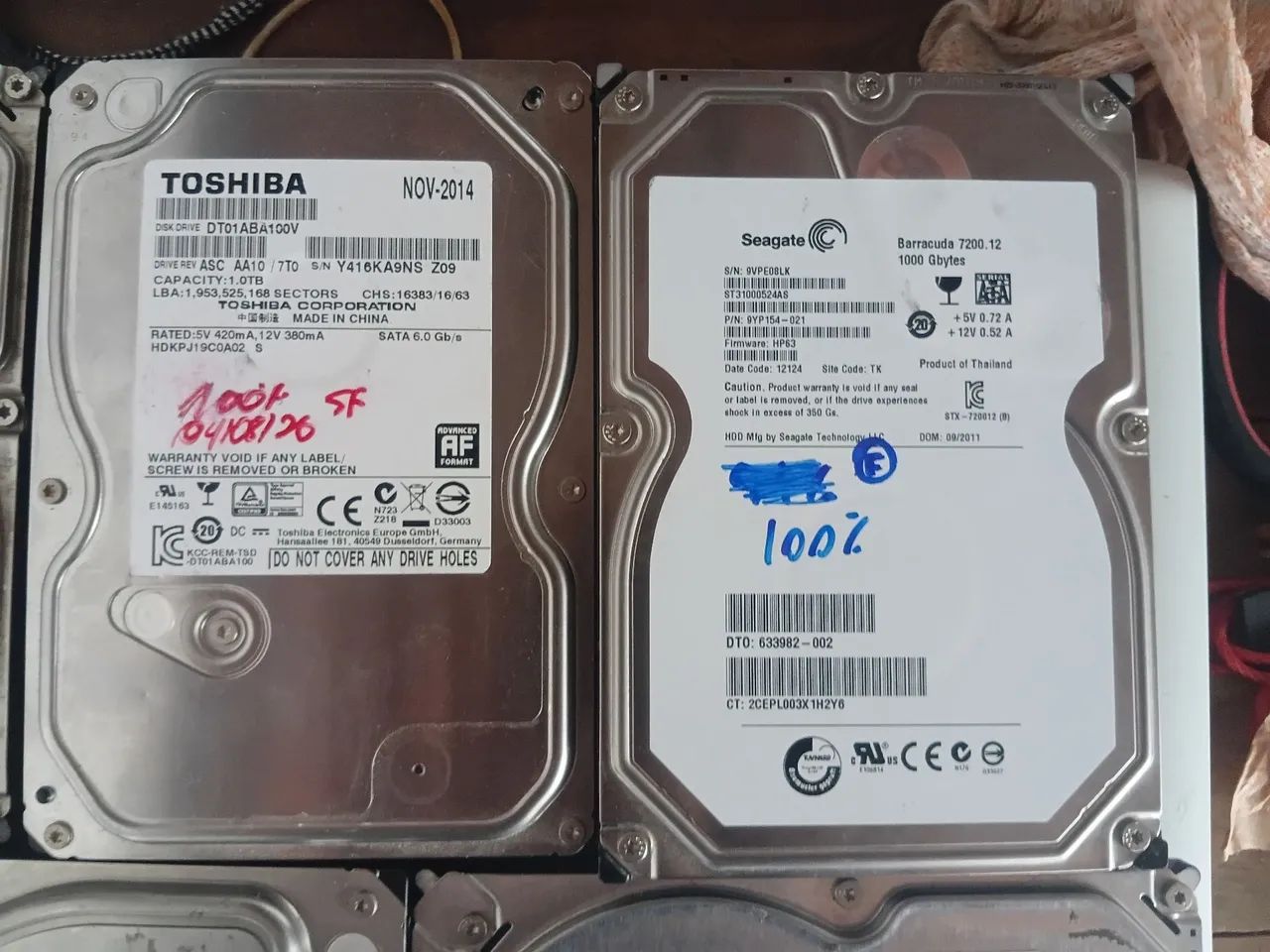 Hds de desktop de 1 tera e 500 gigas