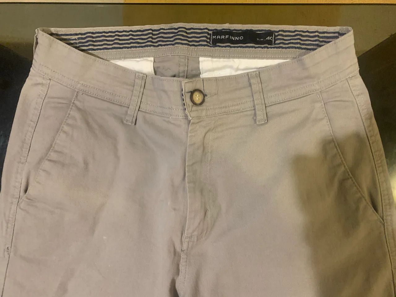 Calça Reta Marfino Cinza - n.42 - Foto 3