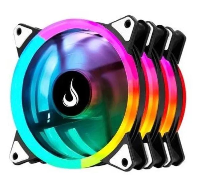 Kit com 3 Ventoinhas Rise Mode Energy, 120 mm, ARGB - Foto 2
