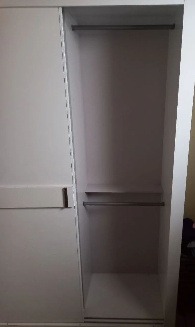 Guarda-Roupa de Casal Branco com 2 Portas de Correr - Foto 2