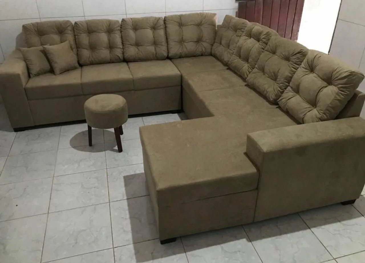 sofá em L com shaise - tamanho familia - Foto 4