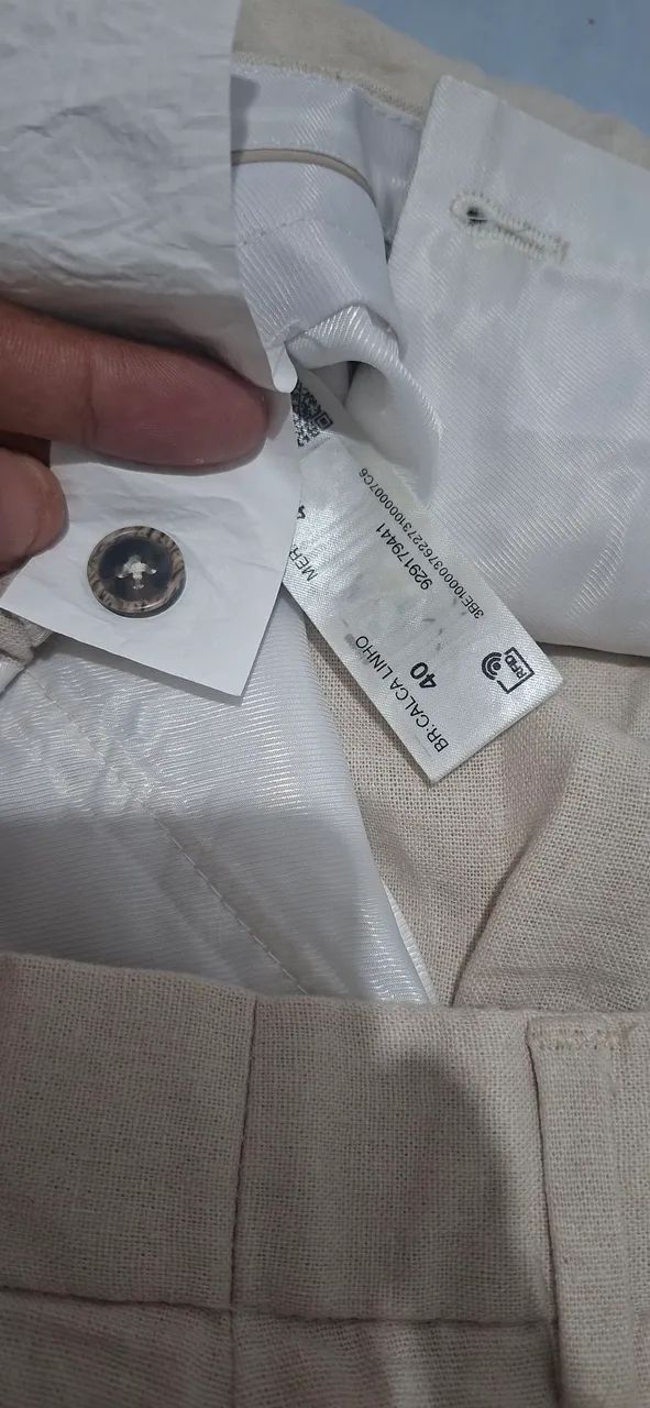 Calça bege em viscolinho - Foto 5