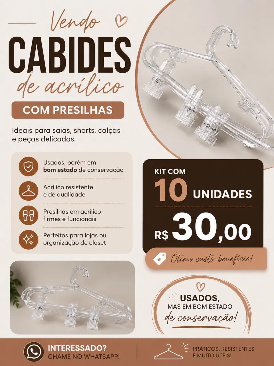 Cabides acrílico 