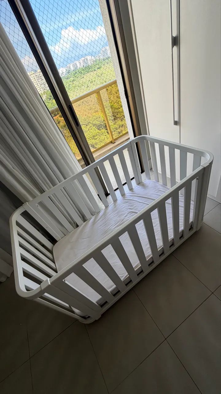Berço Branco para Bebê 2 em 1 - Marca Quater