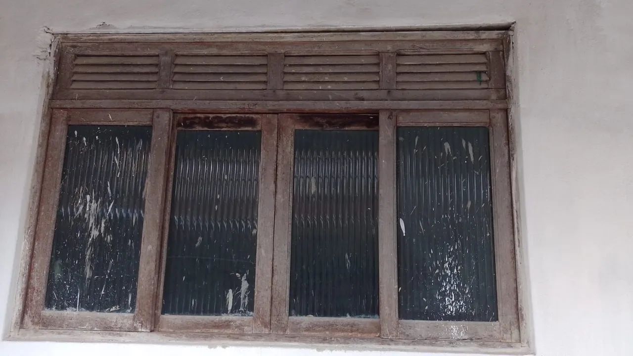 Large Solid Wood Window with 4 Panels!