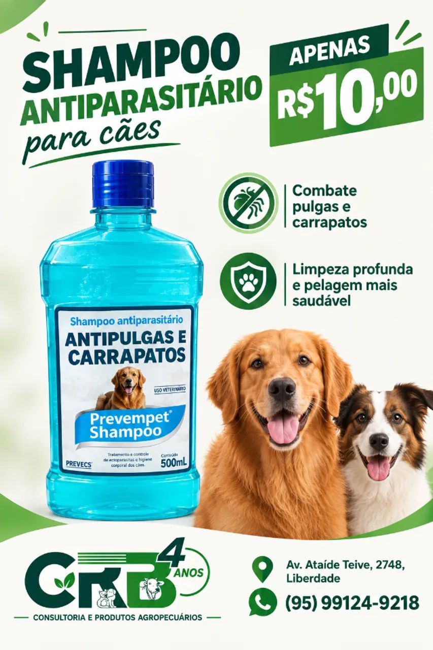 Shampoo Antipulgas e Carrapatos
