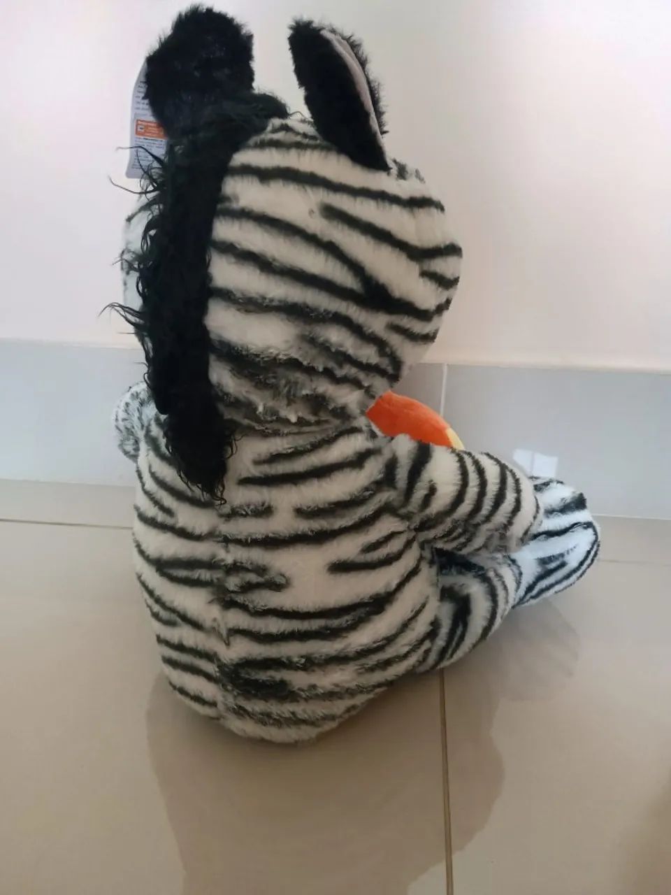 Boneco de pelúcia zebra com carrinho 40cm - Foto 2