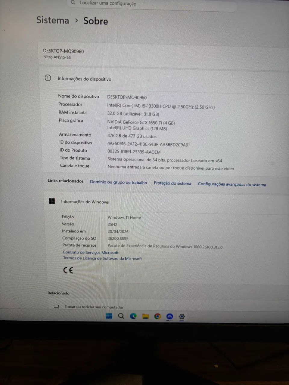 Notebook GAMER - Acer Nitro AN515-55 - Foto 3