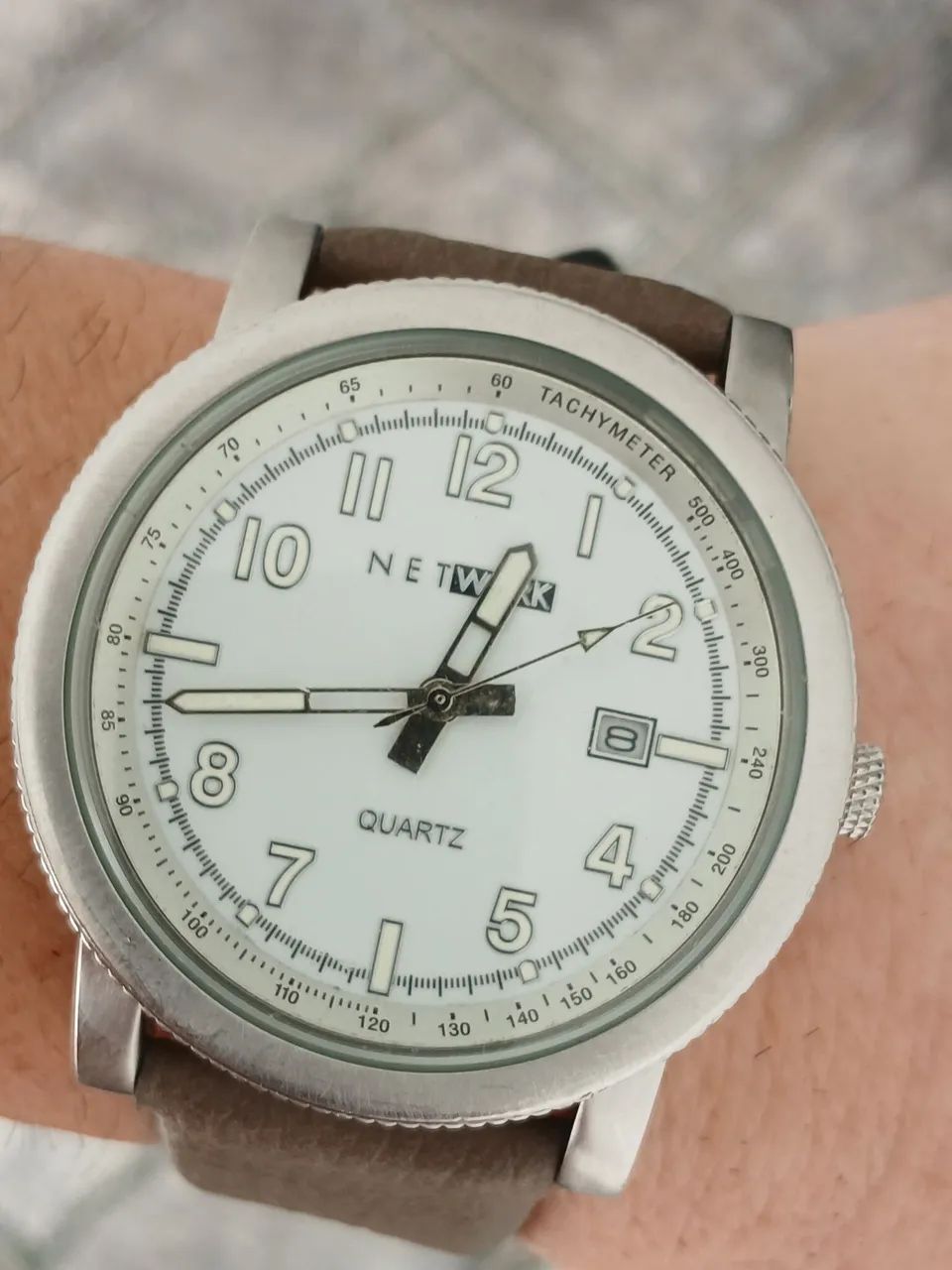 Bonito e raro relógio antigo original NETWORK TACHYMETER,  exemplar de coleção 42mm