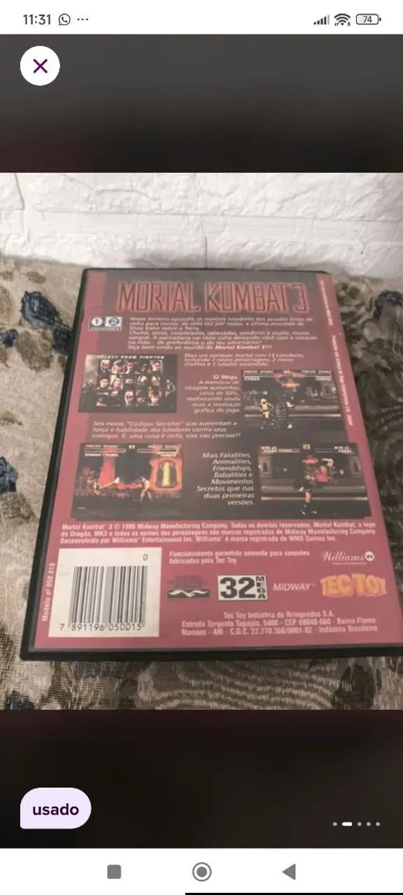Jogo mortal Kombat 3 - Foto 2