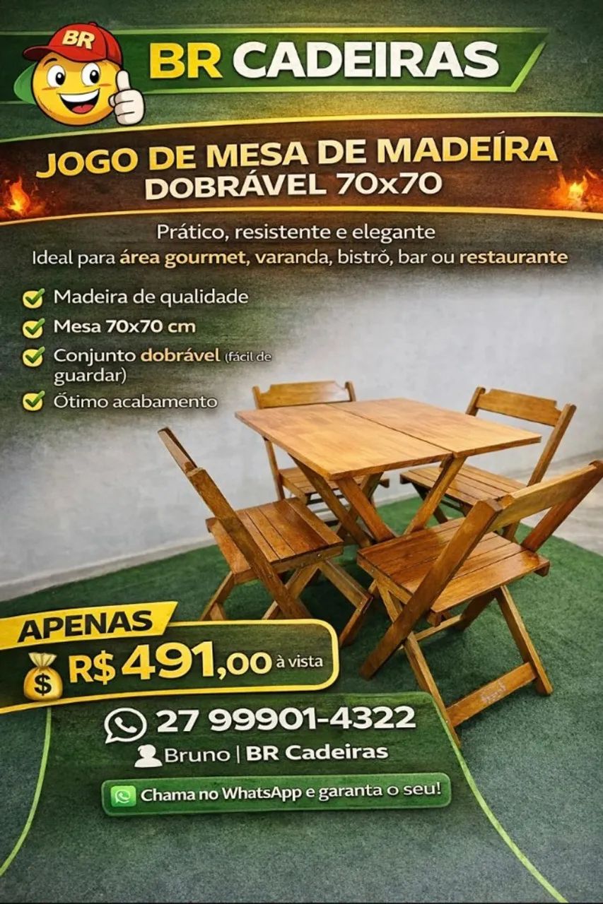 jogo para seu comercio de madeira 70x70