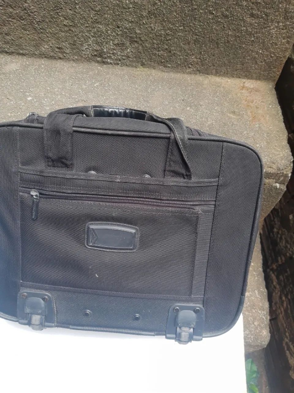 Bolsa executiva masculino preta com carrinho - Foto 4
