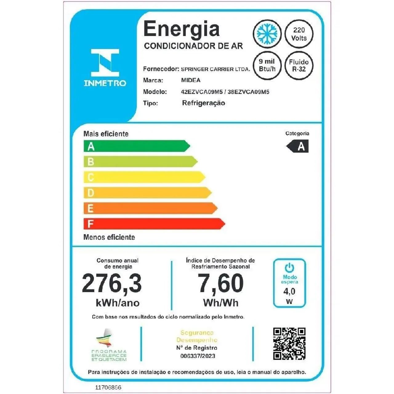 Ar Condicionado Split Inverter Midea AI Ecomaster 9000 BTUs - Foto 4