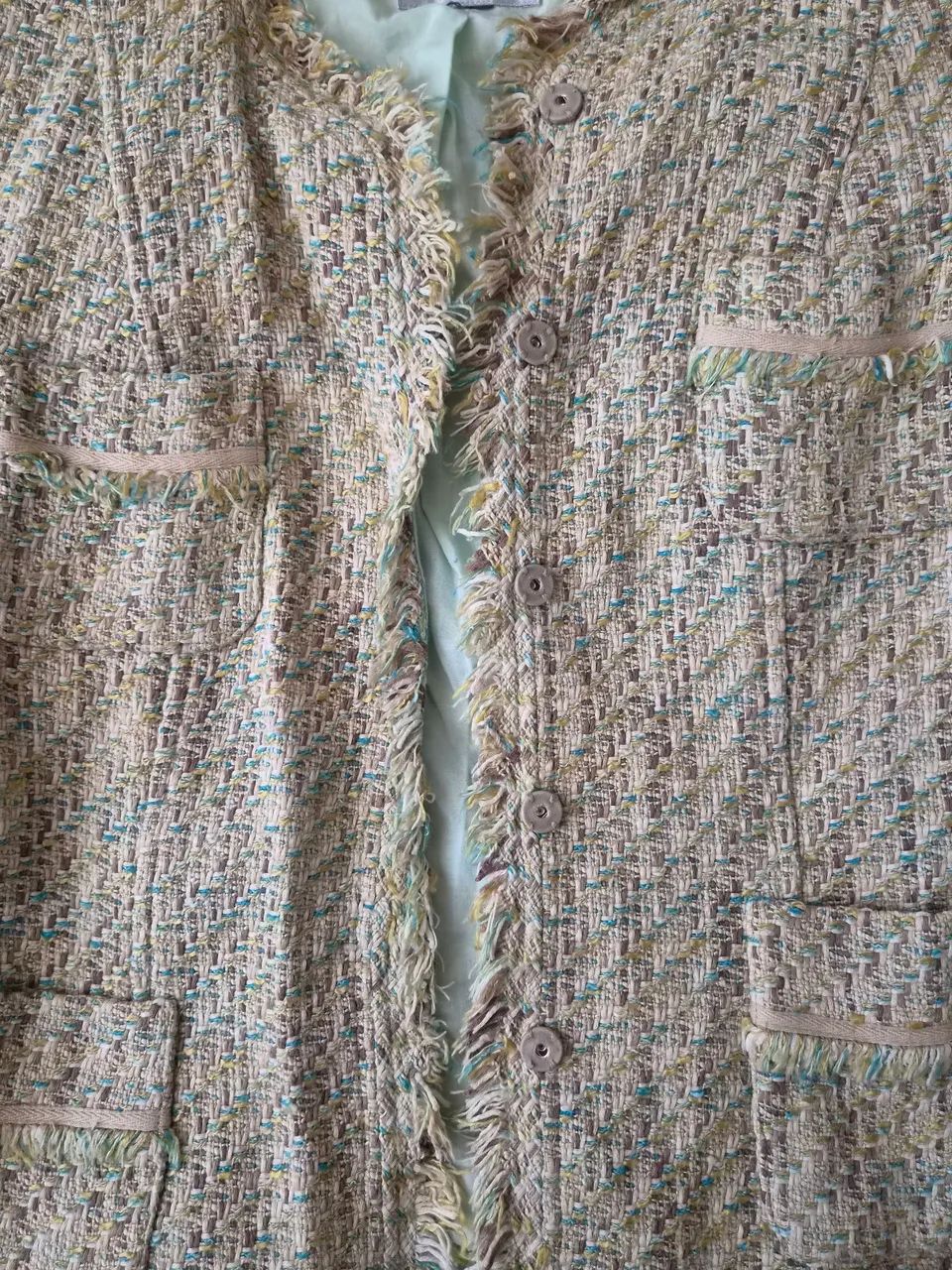 casaco talbots tweed bege p - Foto 3