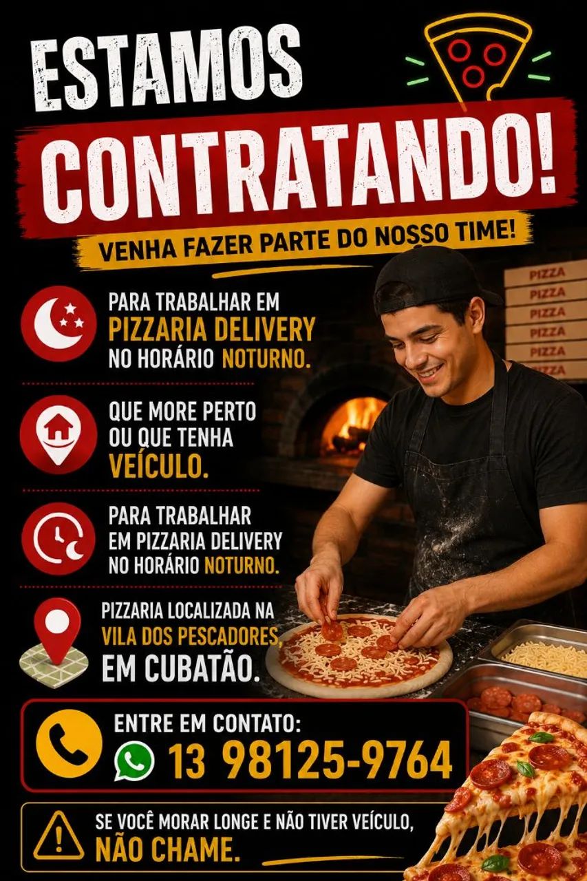 Ajudante de pizzaiolo 