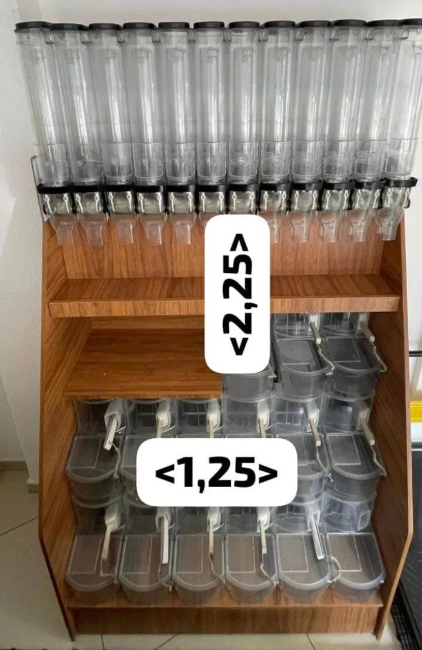 Painel de produtos Naturais com dispenser Granel