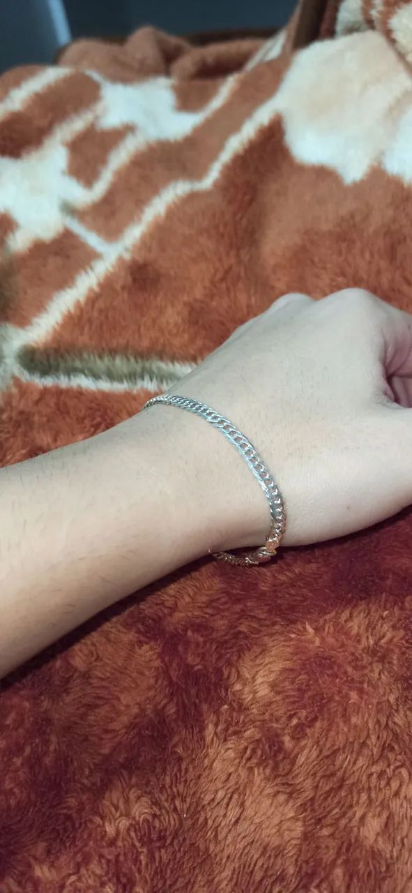 Pulseira Prata 925 - Grumet Dupla - 21cm - 4,5mm - Foto 3