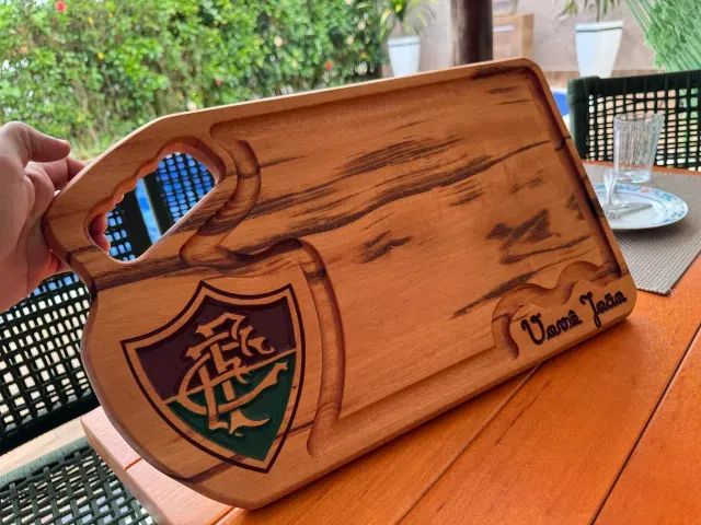 Tábua Churrasco Personalizada - Seu Time Aqui - Madeira Maciça - Foto 2