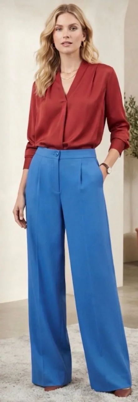 calça  azul cobalto alfaiataria