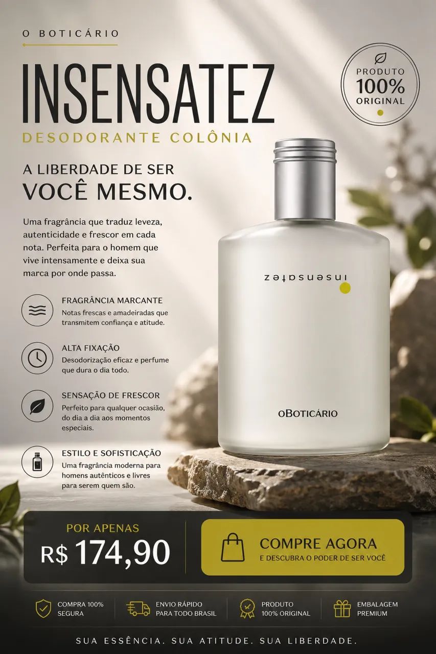 Insensatez Desodorante Colônia 100ml
