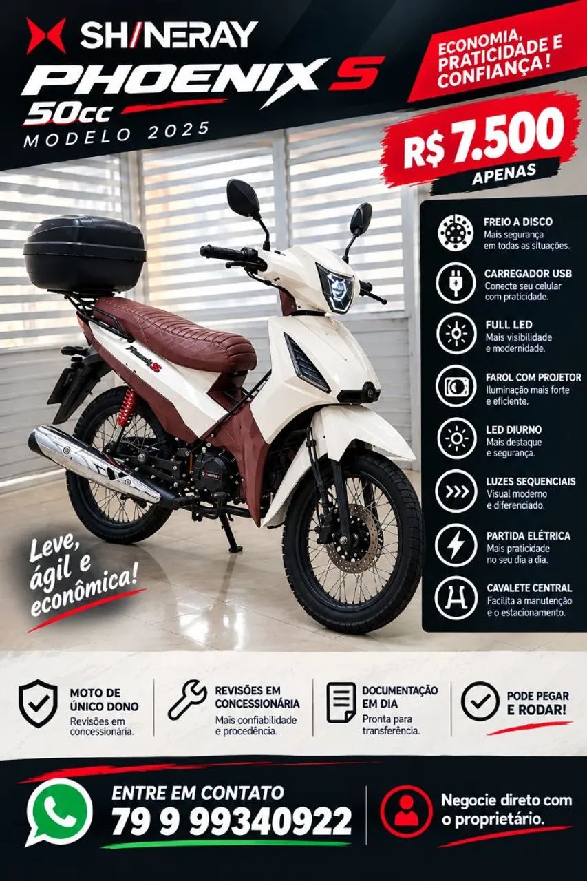 Vendo Shineray Phoenix S 2025