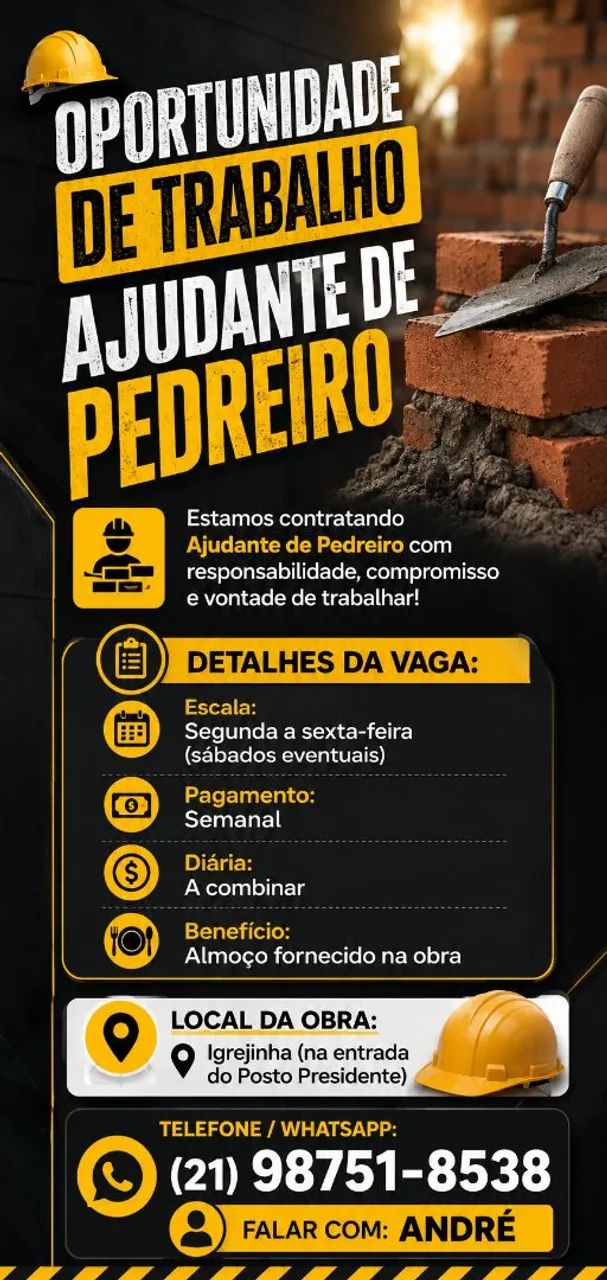 Ajudante de pedreiro 