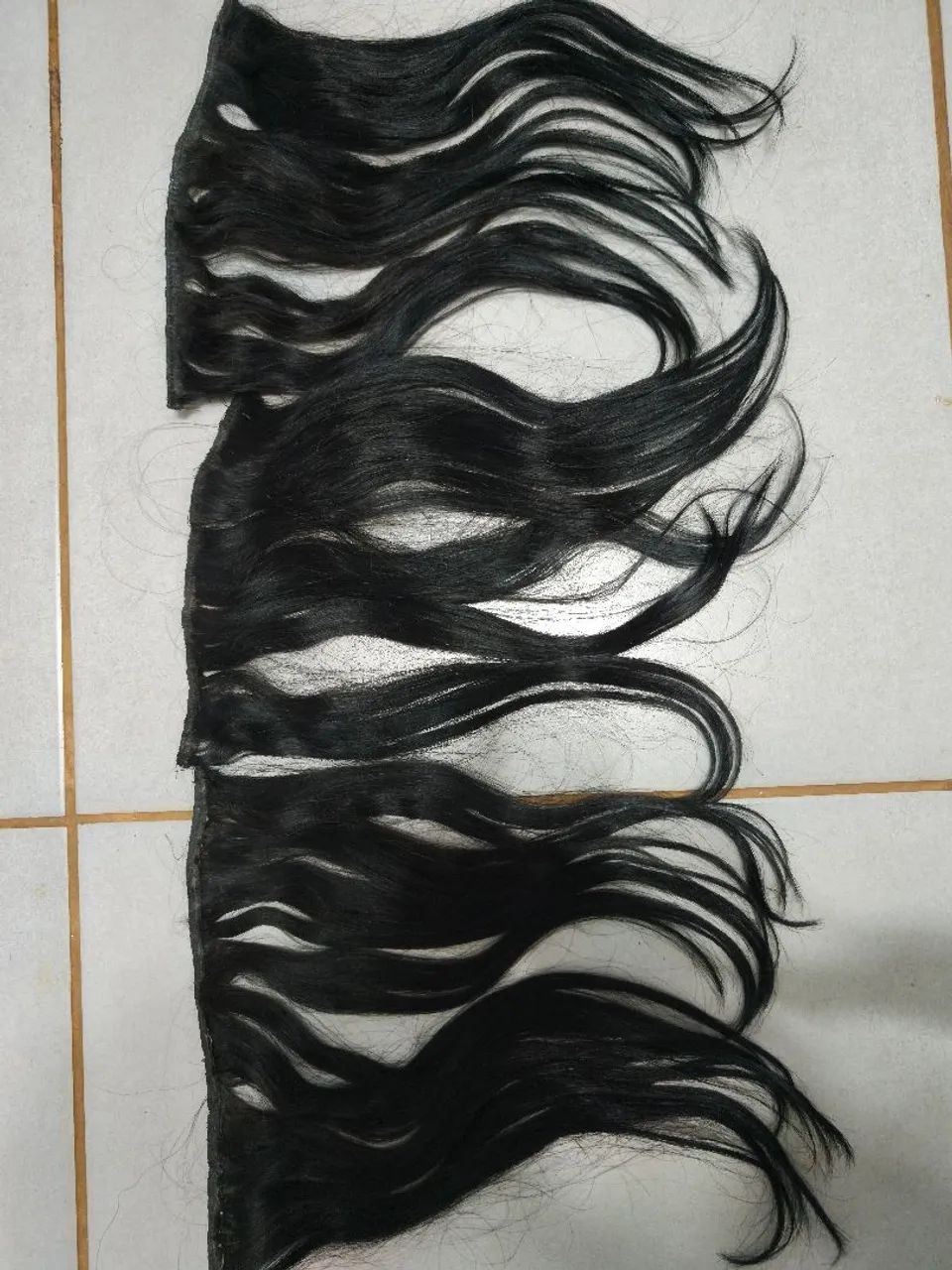 3 TELAS DE CABELO HUMANO BEM CHEIAS,45 CENTÍMETROS  - Foto 2