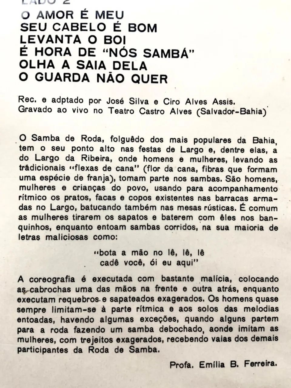 LP José Silva E Suas Baianas - Roda De Samba Na Ribeira - Foto 2