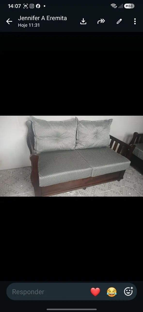 Jogo de sofa antigo de madeira  - Foto 2