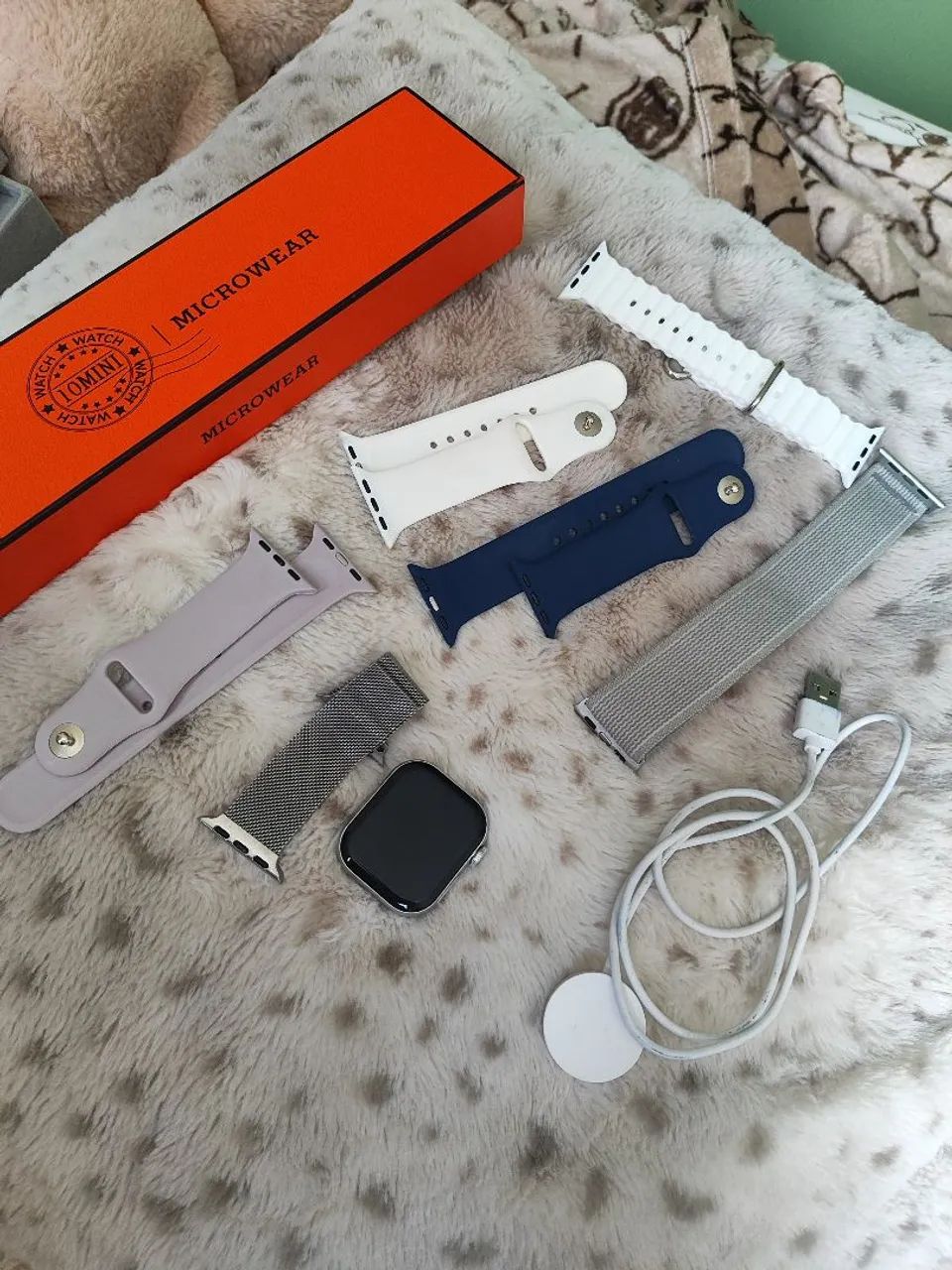 smartwatch microwear S10 + 6 pulseiras